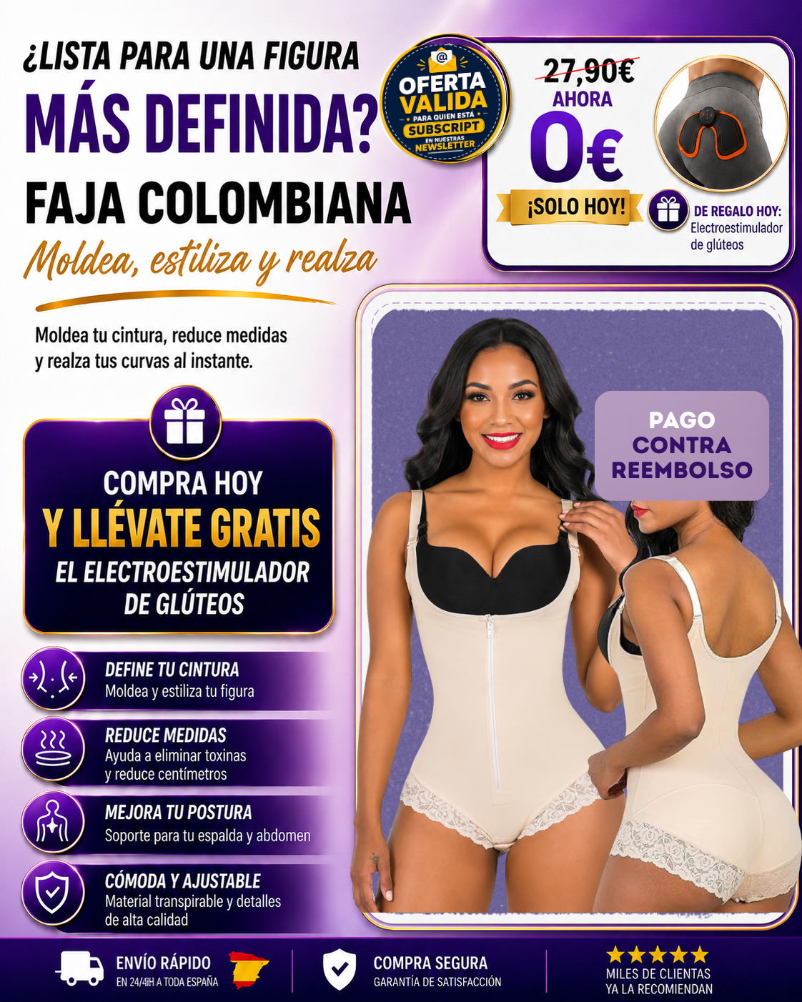 Faja Colombiana Cachetero Alta Compresión - Formora™
